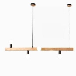 Japanse houten hanglamp molecuul kroonluchter
