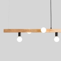 Japanse houten hanglamp molecuul kroonluchter