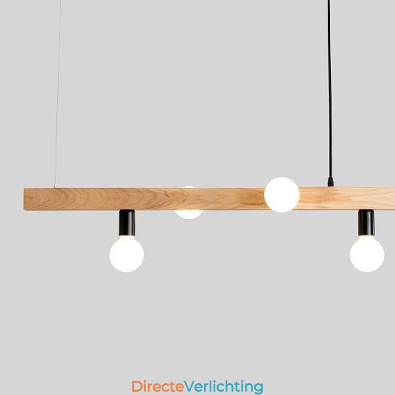 Japanse houten hanglamp molecuul kroonluchter
