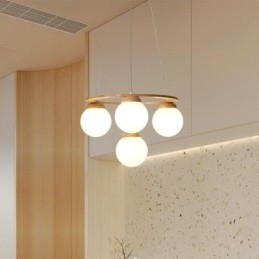 Japanse houten kroonluchter molecuul hanglamp