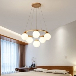 Japanse houten kroonluchter molecuul hanglamp