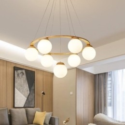Japanse houten kroonluchter molecuul hanglamp
