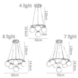 Japanse houten kroonluchter molecuul hanglamp