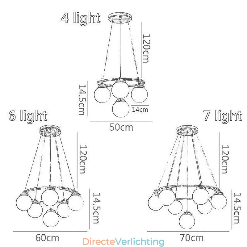 Japanse houten kroonluchter molecuul hanglamp