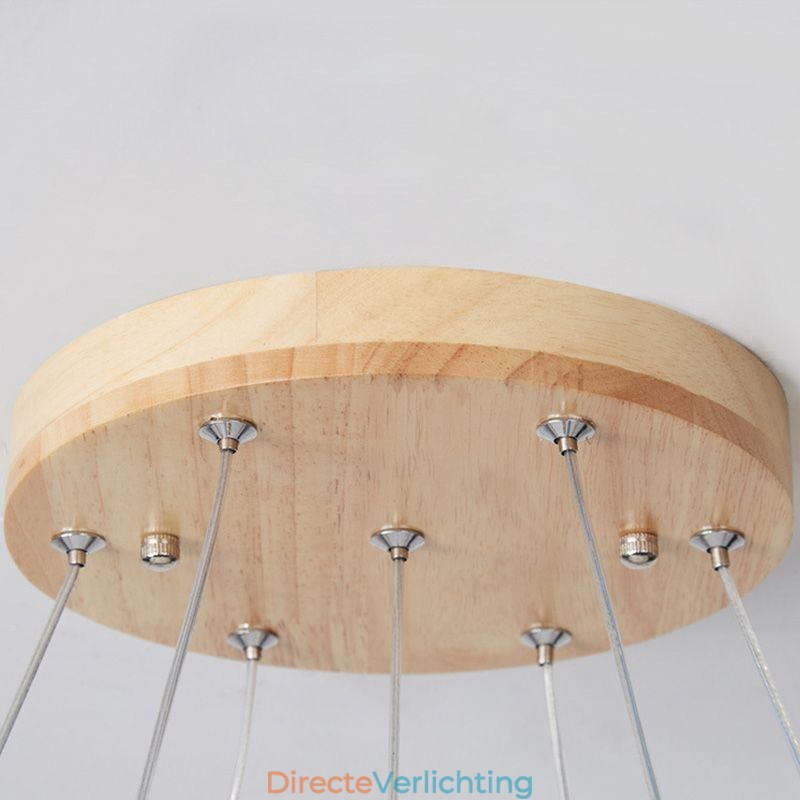 Japanse houten kroonluchter molecuul hanglamp