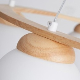 Japanse houten kroonluchter molecuul hanglamp