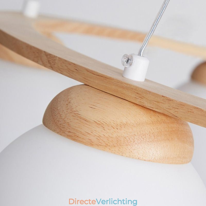 Japanse houten kroonluchter molecuul hanglamp