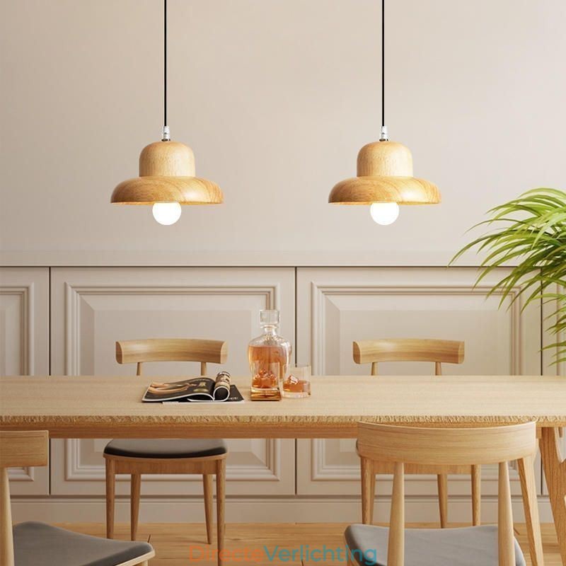 Japanse houten hanglamp Hoed Hanglamp