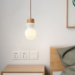 Japanse houten hanglamp glazen waterkoker hanglamp