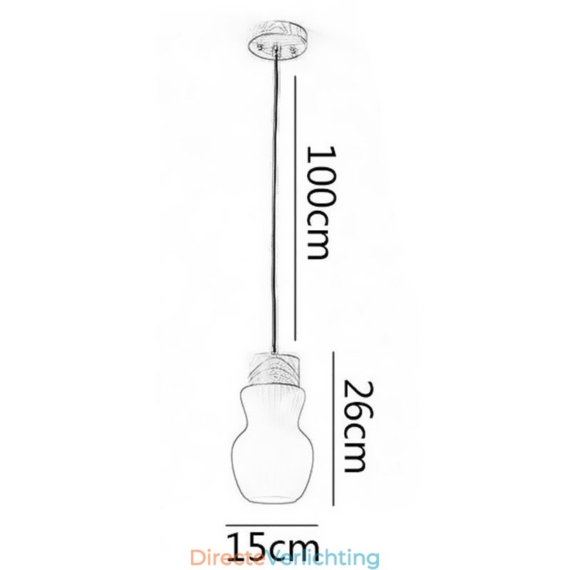 Japanse houten hanglamp glazen waterkoker hanglamp