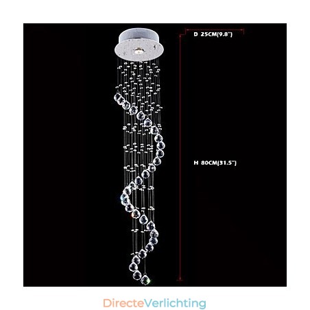 Kristallen hanglamp kroonluchterverlichting 1 lampen zilveren kap helder K9 kristal helix plafondlampen H80CM Kristallen hanglamp kroonluchterverlichting 1 lampen zilveren kap helder K9 kristal helix plafondlampen H80CM