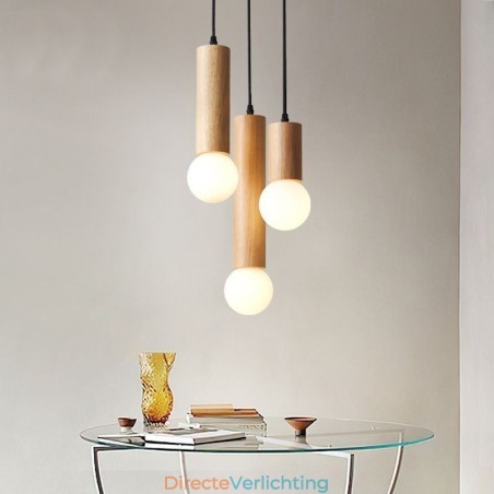 Japanse houten hanglamp 3 lampen hanglamp Japanse houten hanglamp 3 lampen hanglamp