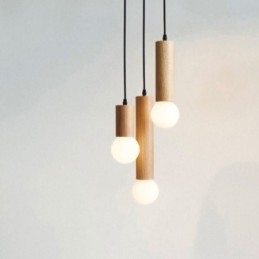 Japanse houten hanglamp 3 lampen hanglamp