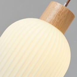 Japanse houten hanglamp glazen lantaarn hanglamp