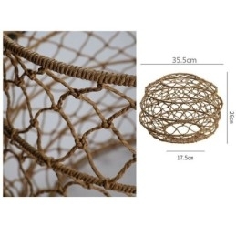 Moderne pastorale hanglamp Creatieve rotan hanglamp met opvouwbare lampenkap