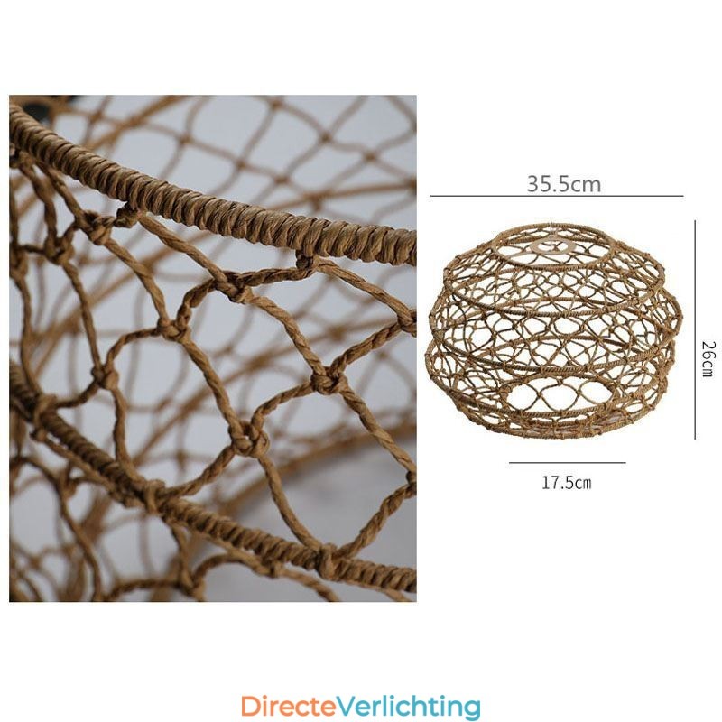 Moderne pastorale hanglamp Creatieve rotan hanglamp met opvouwbare lampenkap