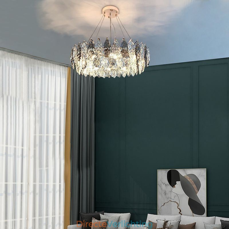 Europese ijzeren hanglamp creatieve glazen blad kroonluchter