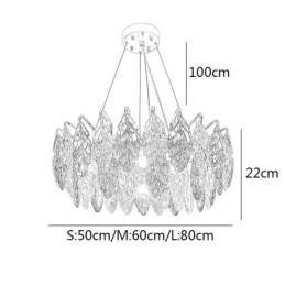 Europese ijzeren hanglamp creatieve glazen blad kroonluchter