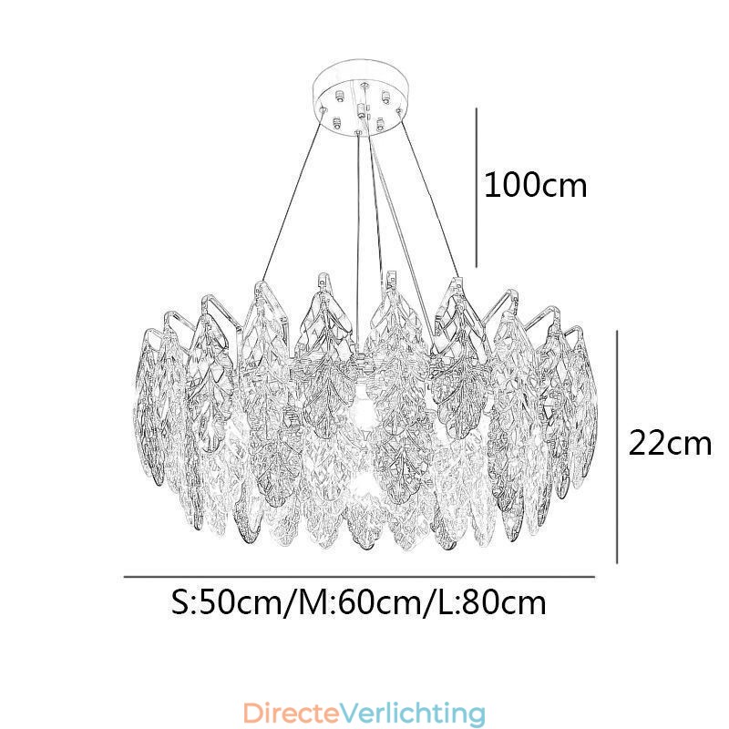 Europese ijzeren hanglamp creatieve glazen blad kroonluchter