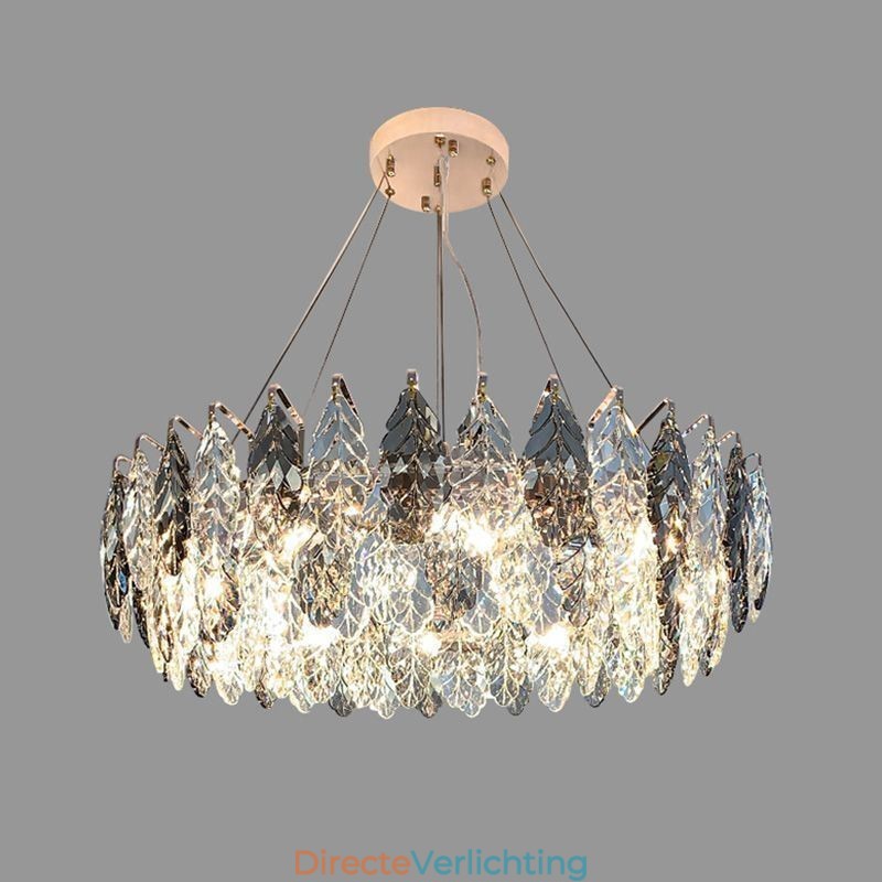Europese ijzeren hanglamp creatieve glazen blad kroonluchter