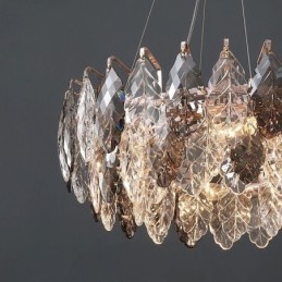 Europese ijzeren hanglamp creatieve glazen blad kroonluchter