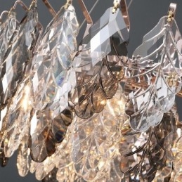 Europese ijzeren hanglamp creatieve glazen blad kroonluchter