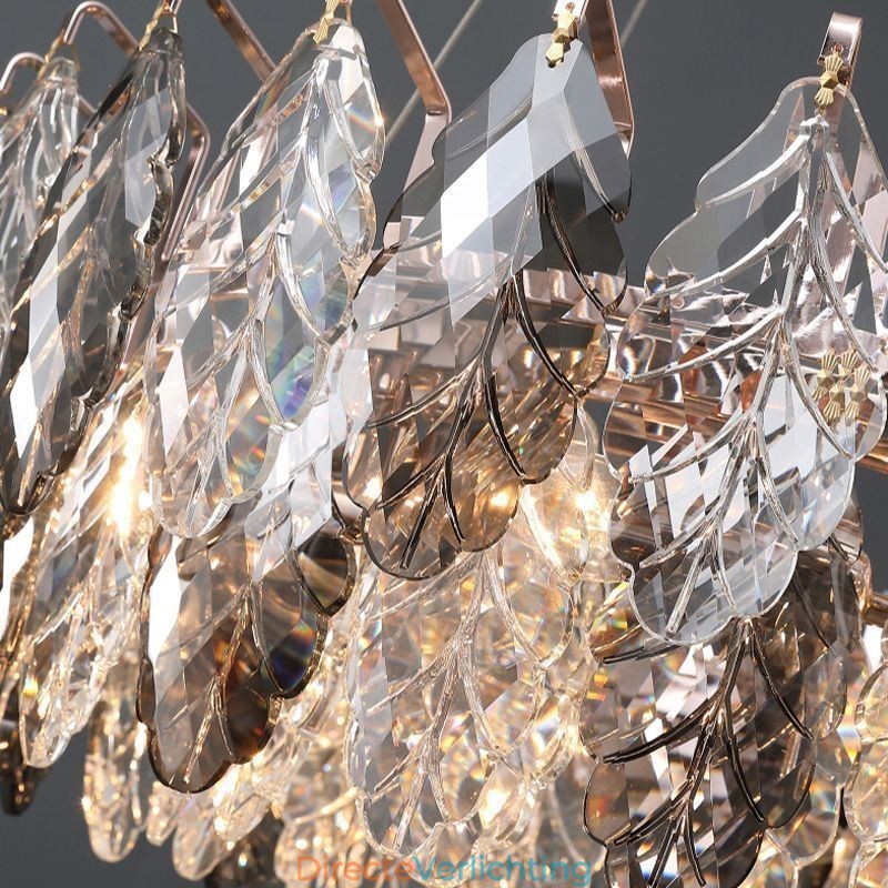 Europese ijzeren hanglamp creatieve glazen blad kroonluchter