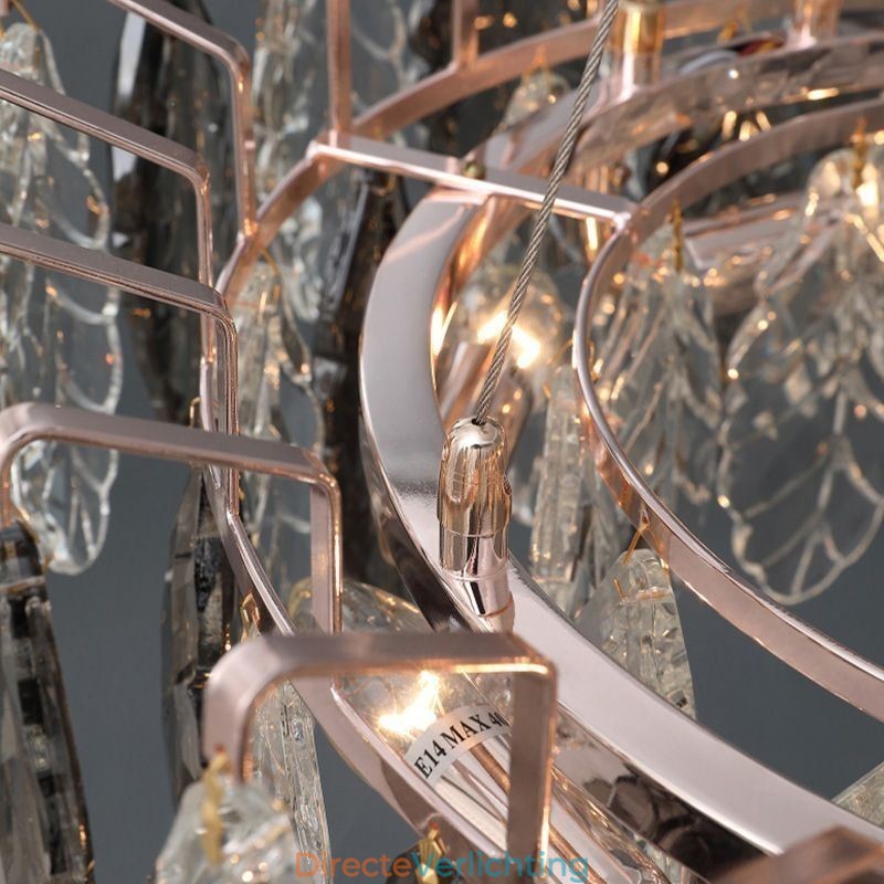 Europese ijzeren hanglamp creatieve glazen blad kroonluchter
