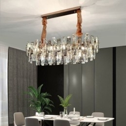 Europese glazen kroonluchterlamp ovale hanglampen