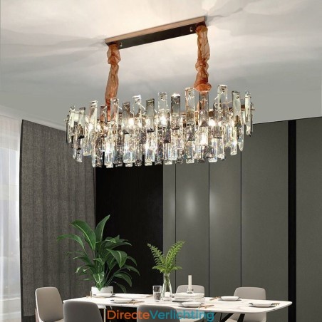 Europese glazen kroonluchterlamp ovale hanglampen Europese glazen kroonluchterlamp ovale hanglampen