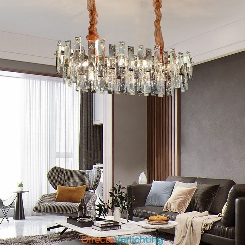 Europese glazen kroonluchterlamp ovale hanglampen