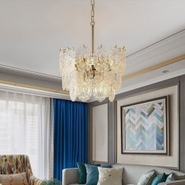Moderne glazen hanglamp decoratie brons goud kroonluchter