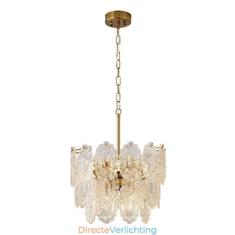 Moderne glazen hanglamp decoratie brons goud kroonluchter