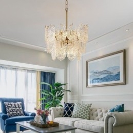 Moderne glazen hanglamp decoratie brons goud kroonluchter