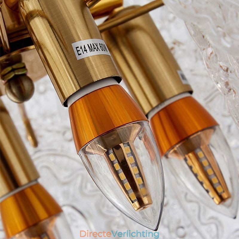 Moderne glazen hanglamp decoratie brons goud kroonluchter
