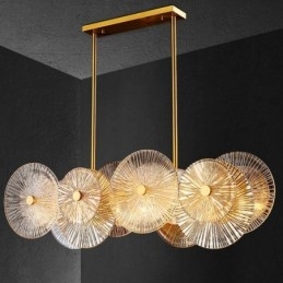 Moderne Spark Disc Kroonluchter Vuurwerk Glazen Hanglamp Woondecoratie Verlichting