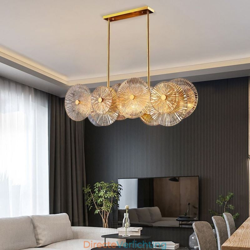 Moderne Spark Disc Kroonluchter Vuurwerk Glazen Hanglamp Woondecoratie Verlichting