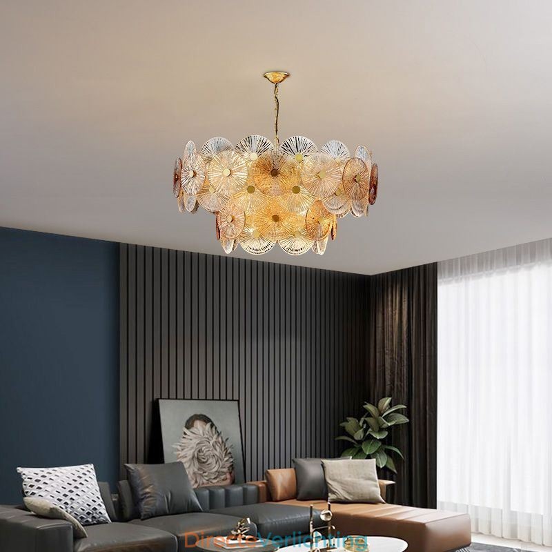 Moderne Spark Disc Kroonluchter Vuurwerk Glazen Hanglamp Home Deco Verlichting