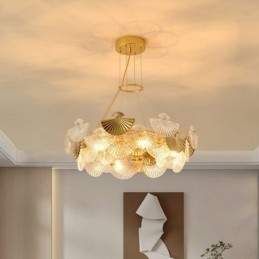 Europese glazen hanglamp in waaiervorm, kunstkroonluchter