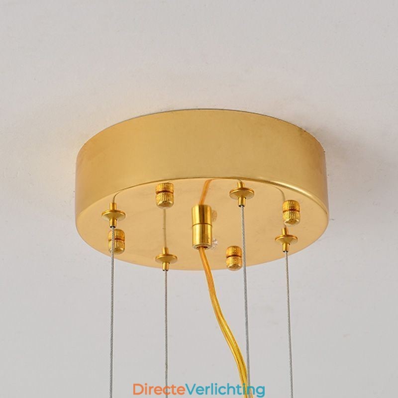 Europese glazen hanglamp in waaiervorm, kunstkroonluchter