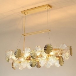 Luxe glazen kroonluchter mode lamp schelpvorm glazen hanglamp