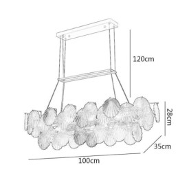 Luxe glazen kroonluchter mode lamp schelpvorm glazen hanglamp