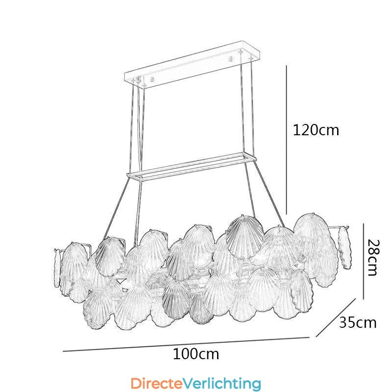 Luxe glazen kroonluchter mode lamp schelpvorm glazen hanglamp