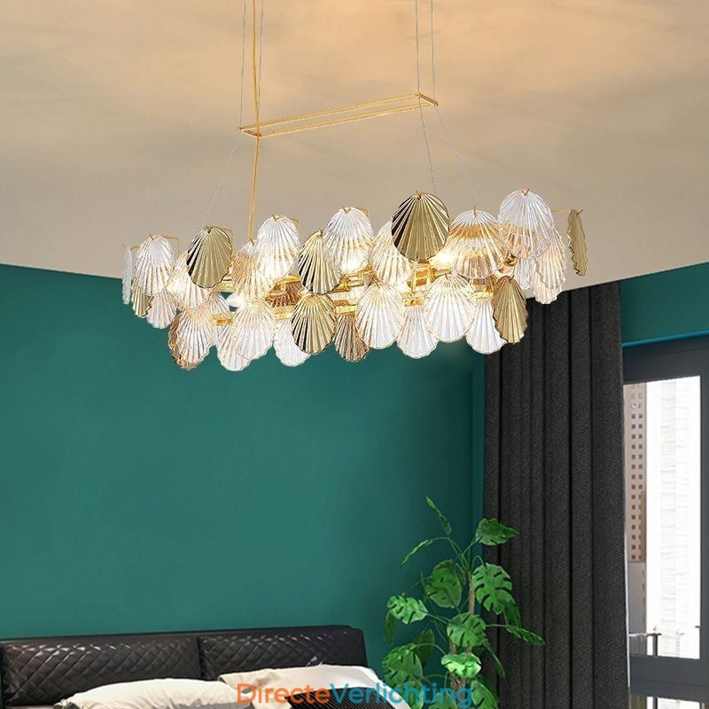 Luxe glazen kroonluchter mode lamp schelpvorm glazen hanglamp