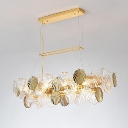 Luxe glazen kroonluchter mode lamp schelpvorm glazen hanglamp