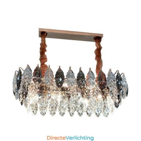 Europese ijzeren hanglamp creatieve blad glazen kroonluchter Europese ijzeren hanglamp creatieve blad glazen kroonluchter