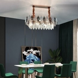Europese ijzeren hanglamp creatieve blad glazen kroonluchter