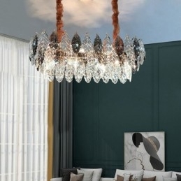 Europese ijzeren hanglamp creatieve blad glazen kroonluchter