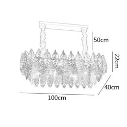 Europese ijzeren hanglamp creatieve blad glazen kroonluchter