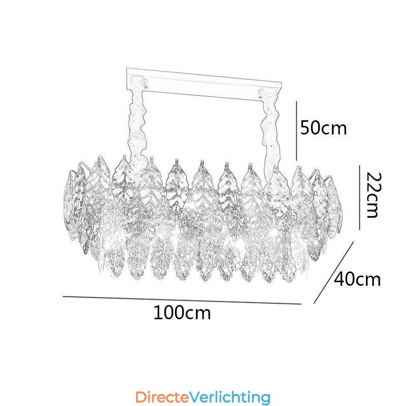 Europese ijzeren hanglamp creatieve blad glazen kroonluchter